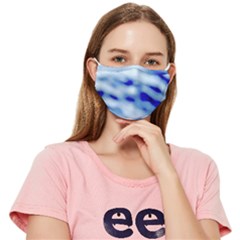 Blue Waves Abstract Series No10 Fitted Cloth Face Mask (adult) by DimitriosArt