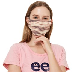 Pink  Waves Abstract Series No6 Fitted Cloth Face Mask (adult) by DimitriosArt
