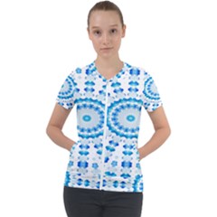 Digital Sky Short Sleeve Zip Up Jacket by Sparkle