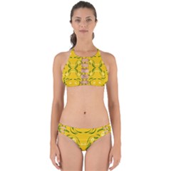 Floral Folk Damask Pattern Fantasy Flowers Floral Geometric Fantasy Perfectly Cut Out Bikini Set by Eskimos