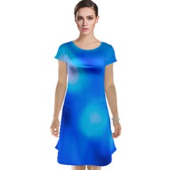 Blue Vibrant Abstract Cap Sleeve Nightdress by DimitriosArt