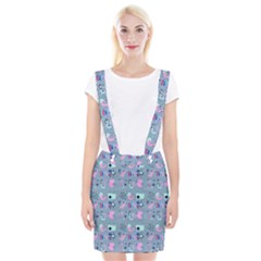 50s Diner Print Blue Braces Suspender Skirt by NerdySparkleGoth