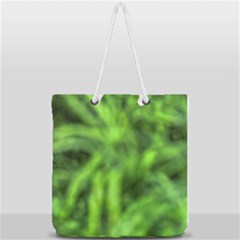 Green Abstract Stars Full Print Rope Handle Tote (large) by DimitriosArt
