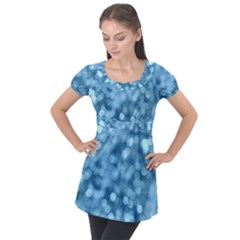 Light Reflections Abstract No8 Cool Puff Sleeve Tunic Top by DimitriosArt
