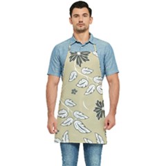 Folk Flowers Print Floral Pattern Ethnic Art Kitchen Apron by Eskimos
