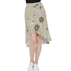 Folk Flowers Print Floral Pattern Ethnic Art Frill Hi Low Chiffon Skirt by Eskimos