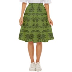 Floral Folk Damask Pattern Fantasy Flowers Floral Geometric Fantasy Classic Short Skirt by Eskimos