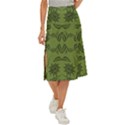 Floral folk damask pattern Fantasy flowers Floral geometric fantasy Midi Panel Skirt View1