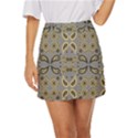 Floral folk damask pattern Fantasy flowers Floral geometric fantasy Mini Front Wrap Skirt View1