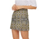 Floral folk damask pattern Fantasy flowers Floral geometric fantasy Mini Front Wrap Skirt View2
