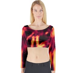 Lava Abstract Stars Long Sleeve Crop Top by DimitriosArt
