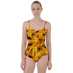 Golden Abstract Stars Sweetheart Tankini Set by DimitriosArt