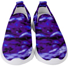 Purple  Waves Abstract Series No2 Kids  Slip On Sneakers by DimitriosArt