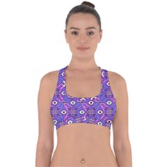 Abstract Illustration With Eyes Cross Back Hipster Bikini Top  by SychEva