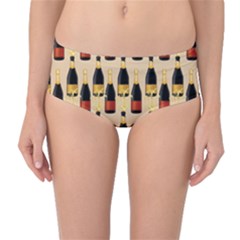 Champagne For The Holiday Mid-waist Bikini Bottoms by SychEva