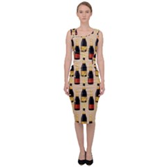 Champagne For The Holiday Sleeveless Pencil Dress by SychEva
