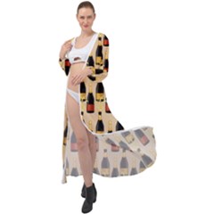 Champagne For The Holiday Maxi Chiffon Beach Wrap by SychEva