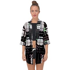 Digital Illusion Open Front Chiffon Kimono by Sparkle
