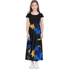 Digital Illusion Kids  Flared Maxi Skirt by Sparkle