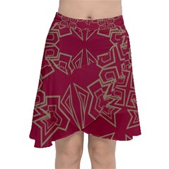 Abstract Pattern Geometric Backgrounds   Chiffon Wrap Front Skirt by Eskimos