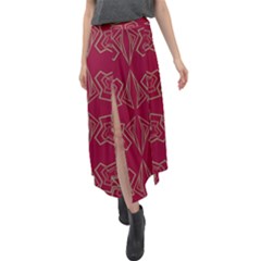 Abstract Pattern Geometric Backgrounds   Velour Split Maxi Skirt by Eskimos