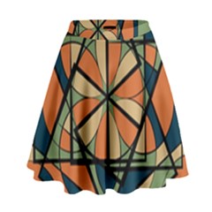Abstract Pattern Geometric Backgrounds   High Waist Skirt by Eskimos