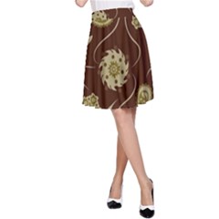 Floral Pattern Paisley Style  A-line Skirt by Eskimos