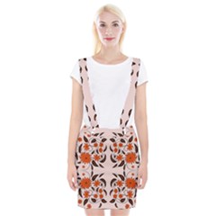 Floral Folk Damask Pattern  Braces Suspender Skirt by Eskimos