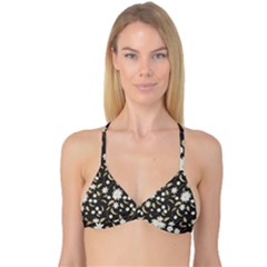 Folk Flowers Print Floral Pattern Ethnic Art Reversible Tri Bikini Top by Eskimos