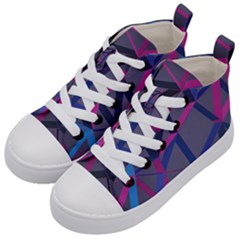 3d Lovely Geo Lines Kids  Mid-top Canvas Sneakers by Uniqued