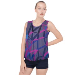 3d Lovely Geo Lines Bubble Hem Chiffon Tank Top by Uniqued