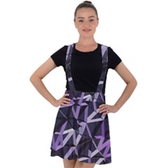 3d Lovely Geo Lines Vi Velvet Suspender Skater Skirt by Uniqued