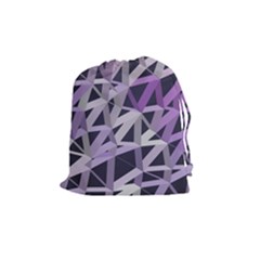 3d Lovely Geo Lines  Iv Drawstring Pouch (medium) by Uniqued