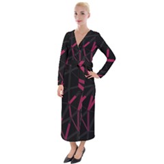 3d Lovely Geo Lines Viii Velvet Maxi Wrap Dress by Uniqued