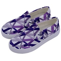 3d Lovely Geo Lines X Kids  Canvas Slip Ons by Uniqued