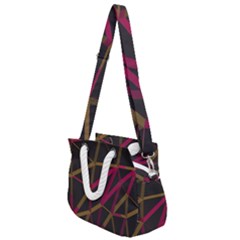 3d Lovely Geo Lines Xi Rope Handles Shoulder Strap Bag by Uniqued