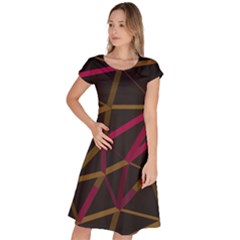 3d Lovely Geo Lines Xi Classic Short Sleeve Dress by Uniqued