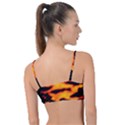 Orange Waves Abstract Series No2 Knot Up Bikini Top View2