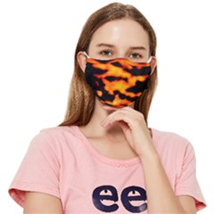 Orange Waves Abstract Series No2 Fitted Cloth Face Mask (adult) by DimitriosArt