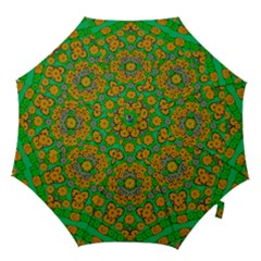 Stars Of Decorative Colorful And Peaceful  Flowers Hook Handle Umbrellas (small) by pepitasart