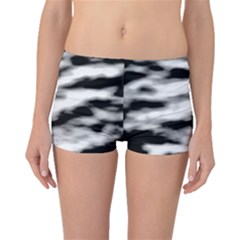 Black Waves Abstract Series No 2 Boyleg Bikini Bottoms by DimitriosArt