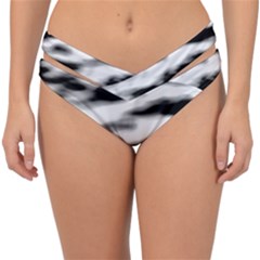 Black Waves Abstract Series No 2 Double Strap Halter Bikini Bottom by DimitriosArt