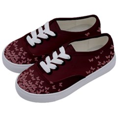 Red Gradient Butterflies Pattern, Nature Theme Kids  Classic Low Top Sneakers by Casemiro