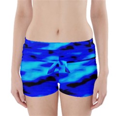 Blue Waves Abstract Series No13 Boyleg Bikini Wrap Bottoms by DimitriosArt