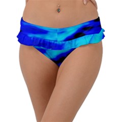 Blue Waves Abstract Series No13 Frill Bikini Bottom by DimitriosArt