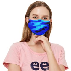 Blue Waves Abstract Series No13 Fitted Cloth Face Mask (adult) by DimitriosArt