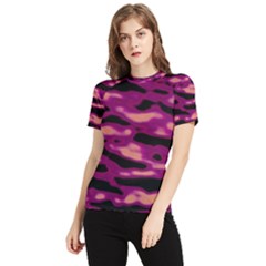 Velvet  Waves Abstract Series No1 Women s Short Sleeve Rash Guard by DimitriosArt