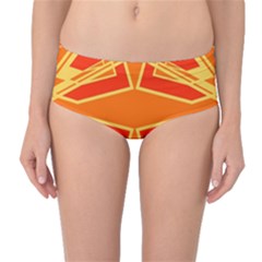 Abstract Pattern Geometric Backgrounds   Mid-waist Bikini Bottoms by Eskimos