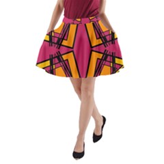 Abstract Geometric Design    A-line Pocket Skirt by Eskimos