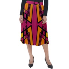 Abstract Geometric Design    Classic Velour Midi Skirt  by Eskimos
